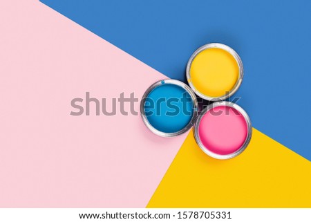Similar – Image, Stock Photo 3 paintbrushes laying on a coloured background after finishing painting