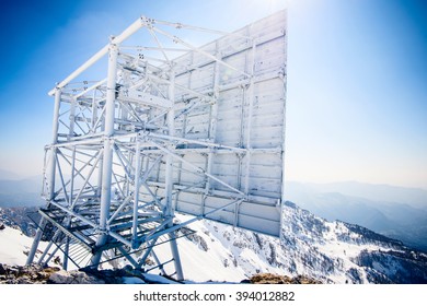 repeater radio antenna in the high mountains