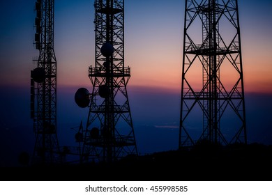 repeater radio antenna on mountain top