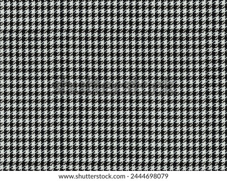 Repeating black and white Grid Houndstooth Pattern texture or background. Geometric Design for furniture designs. Fabric texture.
