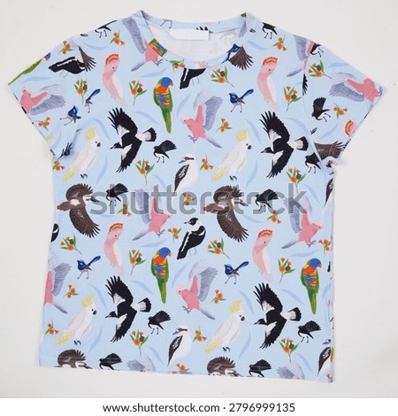 A repeating pattern of black and white bird silhouettes surrounded by pink and yellow stylized flowers on a clean white background, forming a seamless decorative black birds, white......