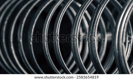 repeating same mount iron ring abstract dark tech background
