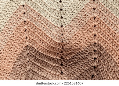 Repeating wave texture crocheted from cord light gradient pastel colors 