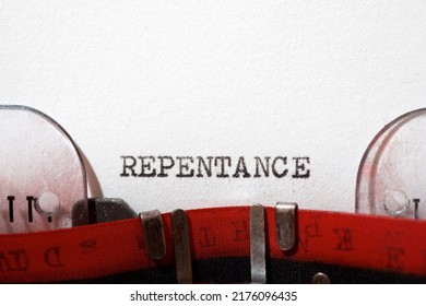 Repentance Text Written With A Typewriter.