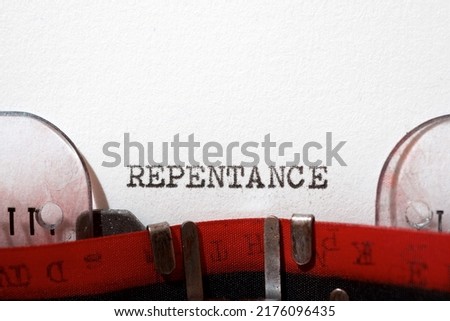 Repentance text written with a typewriter.