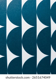Repetitive retro pattern with vertical wavy half circles