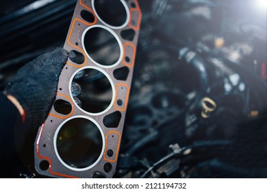 Replacement Of The Cylinder Head Gasket In The Car Engine.