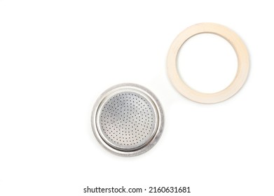 Replacement Kit Made Of Metalfilter And Rubber Gasket For A Classic Coffee Maker.