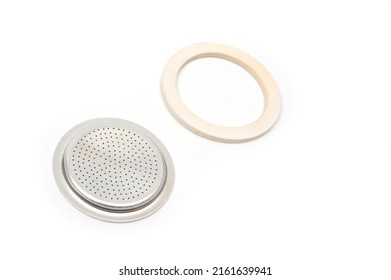 Replacement Kit Made Of Metalfilter And Rubber Gasket For A Classic Coffee Maker.