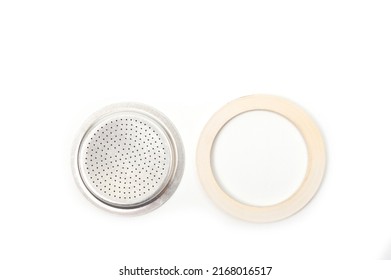 Replacement Kit Made Of Metalfilter And Rubber Gasket For A Classic Coffee Maker.