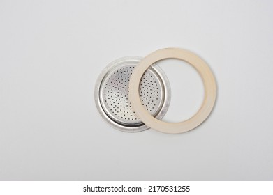 Replacement Kit Made Of Metalfilter And Rubber Gasket For A Classic Coffee Maker.