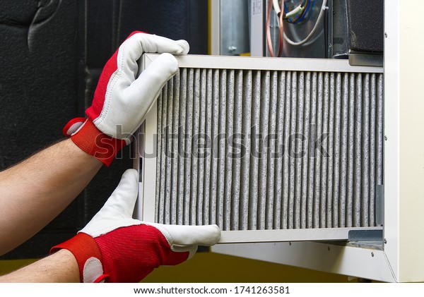 Replacing the filter
in the central ventilation system. Replacing Dirty Air filter for
home central air conditioning system. Change filter in rotary heat
exchanger
recuperator.