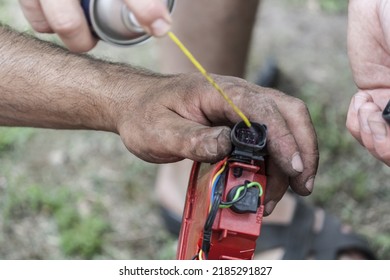 Replacing And Repairing The Turn Signal Taillight On A White Car. Headlight Repair Close-up