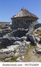 A Replica Of Celtic Huts At The Castro Culture Archaeological Site In Santa Tecla, Galicia, Spain