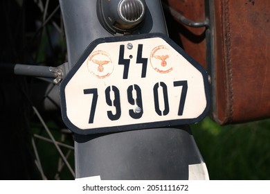 Replica German SS Bike Number Plate.
