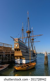 Replica Of The Mayflower In Plymouth, Massachusetts