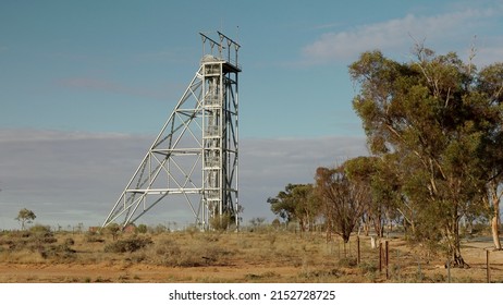 A Replica Mine Headframe At Broken Hill In Outback Nsw, Australia