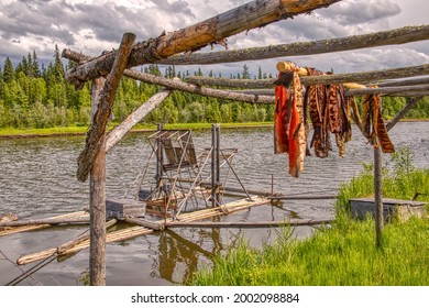 Replica Of A Traditional Alaska Native Village On The Tanana River