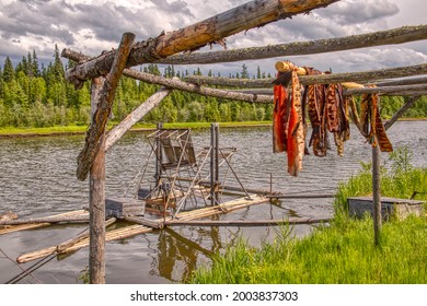 Replica Of A Traditional Alaska Native Village On The Tanana River