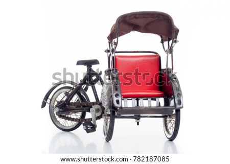 a replica of trishaw or rickshaw 