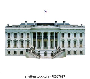 Replica Of The White House Isolated On White Background