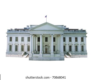 Replica Of The White House Isolated On White Background