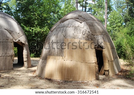 Replicas of traditional native American houses