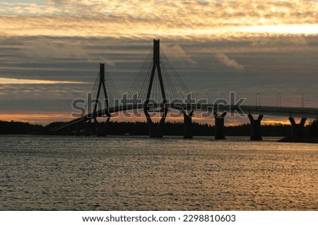 Replot Bridge At Sunset On Kvarken Islands Finland On A Beautiful Sunny Summer Day With A Few Clouds In The Sky