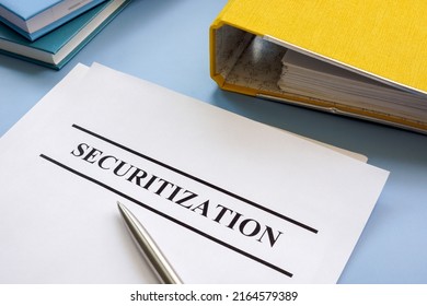 Report about securitization and folder in the office.
