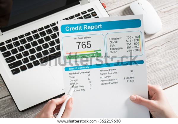 report credit score\
banking borrowing application risk form document loan business\
market concept - stock\
image