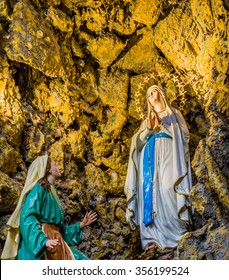 Representation of the apparitions of the Blessed Virgin Mary in the grotto at Lourdes
