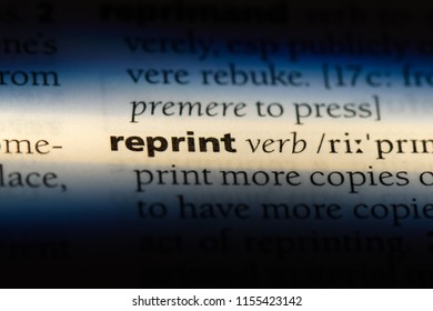 reprint word in a dictionary. reprint concept. - Shutterstock ID 1155423142