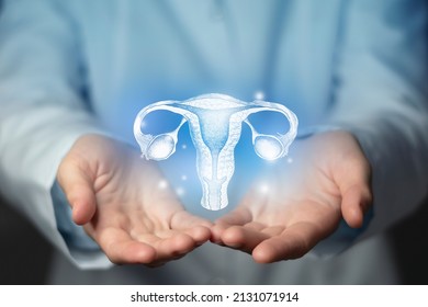 Reproductive system issues medical concept. Photo of female doctor, empty space.  - Shutterstock ID 2131071914