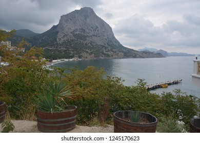 Republic of Crimea, Novy Svet - October 02, 2018: a village in the southeast of the Crimean peninsula, on the shores of the Black Sea Bay Sudak-Lyman (also called Green Bay) Included in the urban dist