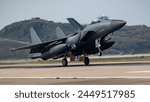 A Republic of Korea Air Force F-15K Slam Eagle, assigned to the 11th Fighter Wing, arrives for Korea Flying Training 2024 at Kunsan Air Base, Republic of Korea, April 12, 2024. 