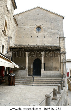 Republic of San Marino: facade of the Church of St Francis 