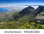 Republic of South Africa. Cape Town (Kaapstad). Panoramic view of the city and the Western slopes of Devil