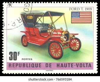 Republic Of Upper Volta - Stamp 1975, Multicolor Edition Automobiles, Series Oldtimer, Ford T, 1909