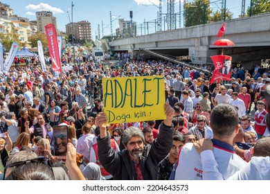 A Republican People's Party Participant Holds A 