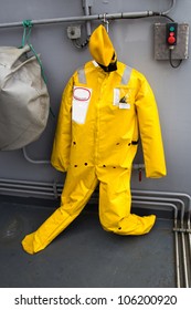 Rescue Dummy On War Ship Cabin Wall