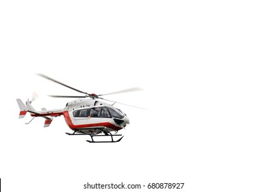 Rescue helicopter isolated on white background