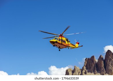 Rescue Helicopter In The Mountains