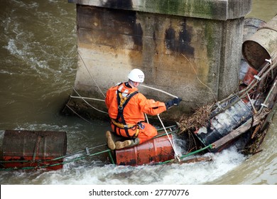 Rescue Worker In Action