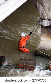 Rescue Worker In Action