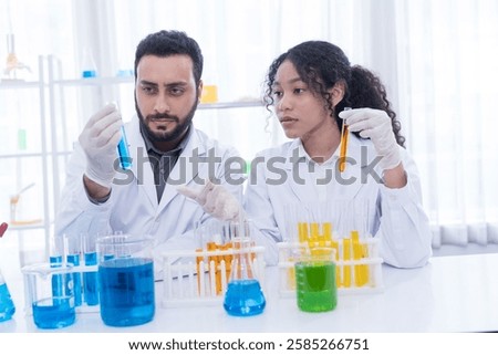 Research, microscope, and scientist doing analysis and sample test in laboratory. Specialist working with biotechnology research