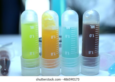 Research Vial Cancer Immunotherapy Colorful Display  