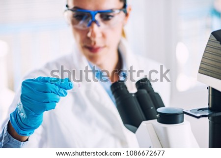 Research, woman working in the lab