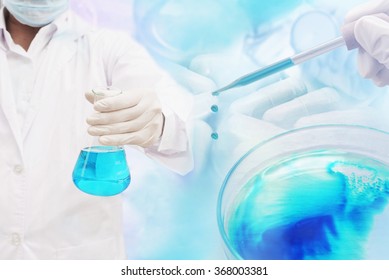 Researcher Test Chemistry Product At Science Lab Background