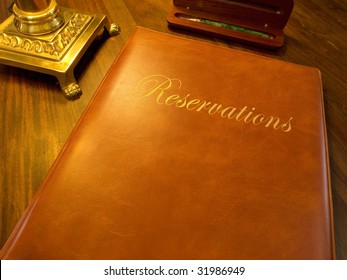 Reservation Book Of A Fine Restaurant Or Hotel Etc.