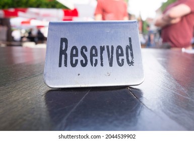 A Reservation Or Reserved Sign In A Pub Or Restaurant